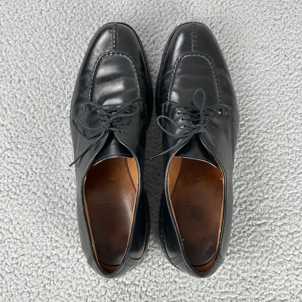Allen Edmonds Dellwood Shoes Men 11B Black Norwegian Split Toe 1304 Made In USA